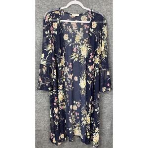 Joie de Vivre Women 3X Sheer Kimono Mesh Duster Poolside Coverup Stretchy Boho